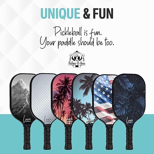 Miniatura 8 de Palms-O-Aces Paleta de pickleball de fibra de carbono profesional  Paletas ligeras de pickle-ball con cubierta para adultos y profesionales  Raqueta
