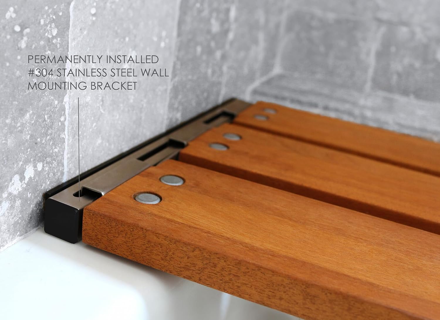 29 inch Malibu Removable Tri-Fold Bathtub Bench Seat, Teak Wood