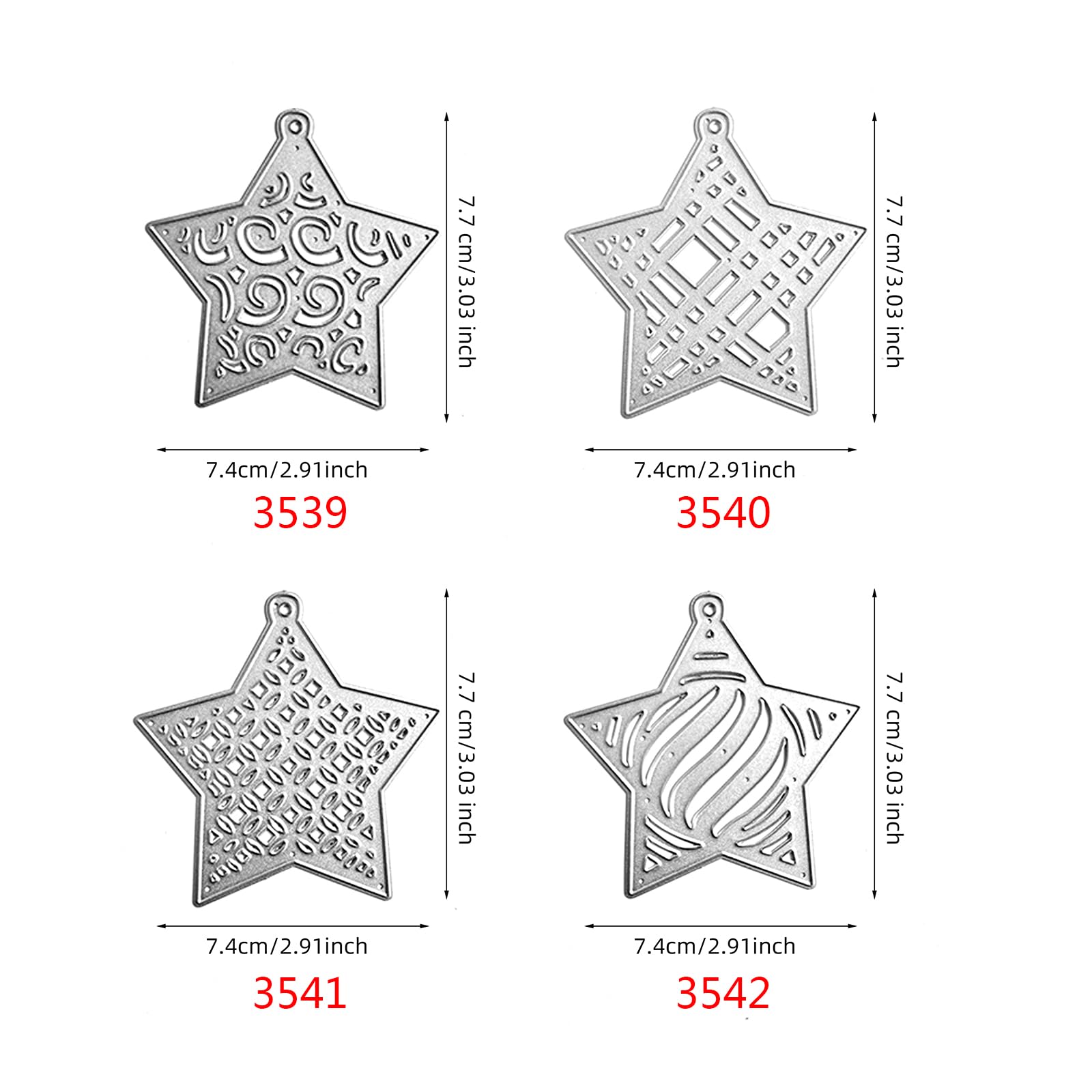 MAYJOYDIY Set 4 Fustelle Metalliche Per Scrapbooking - Forme Geometriche Mosaico Sfondo (102x142 Mm)