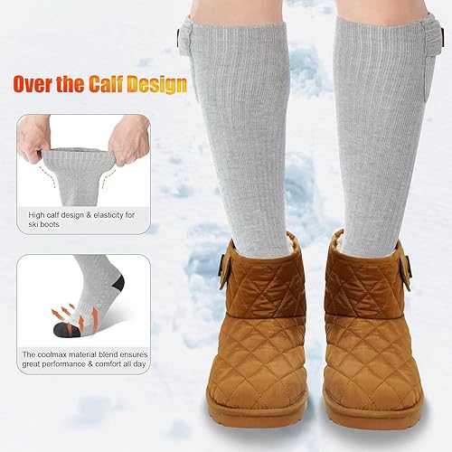 Miniatura 7 de SAVIOR HEAT - Calcetines térmicos para hombres y mujeres, con batería recargable eléctrica, calcetines largos gruesos de esquí para invierno clima