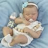 SCOM Realistic Reborn Baby Doll Girl, 20 Inch Lifelike Sleeping Newborn Handmade Cloth Body, Soft Weighted Real Baby Doll, Advanced Painted Gift Set for Kids Age 3