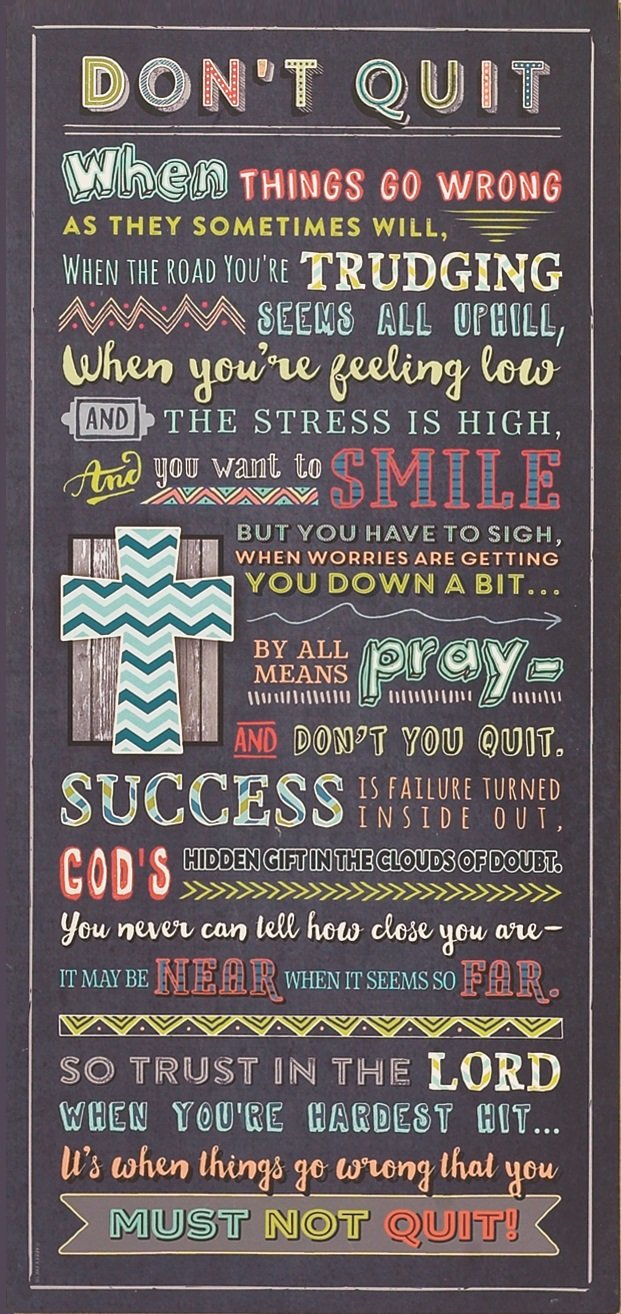 Abbey Gift Abbey Gift Don't Quit Wall Plaque