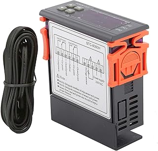 STC 8080H Universal Single Sensor Temperature Controller Thermostat with Refrigerating Defrosting Over Limit Alarm Function for Cold Storage Refrigerated Trucks ABS Material 75mm
