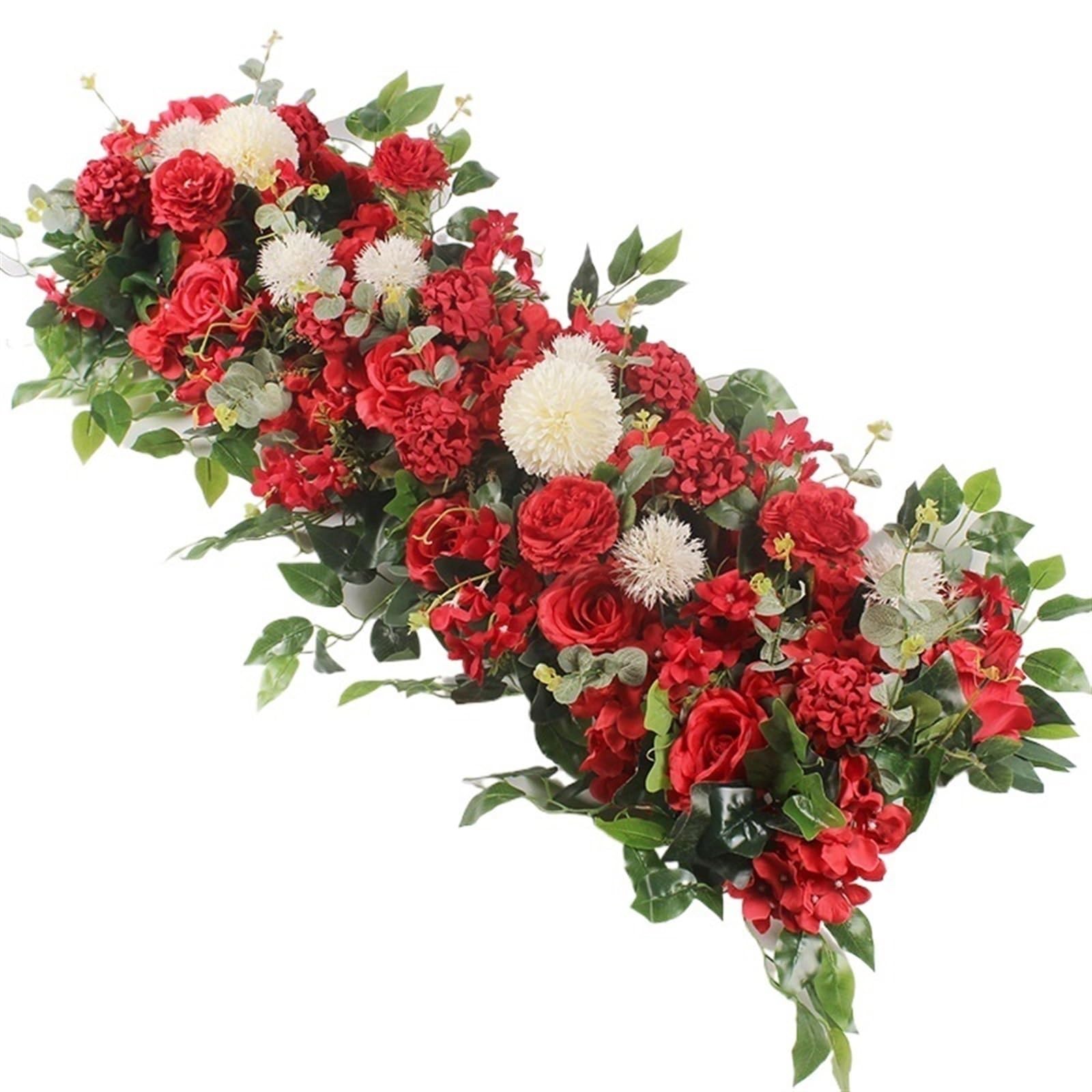 EKalgretrA Flower Arch 50/100cm Artificial Flowers Wall Wedding Decoration Rose Flower Peonies Row Decor Arch Backdrop(A,100CM)