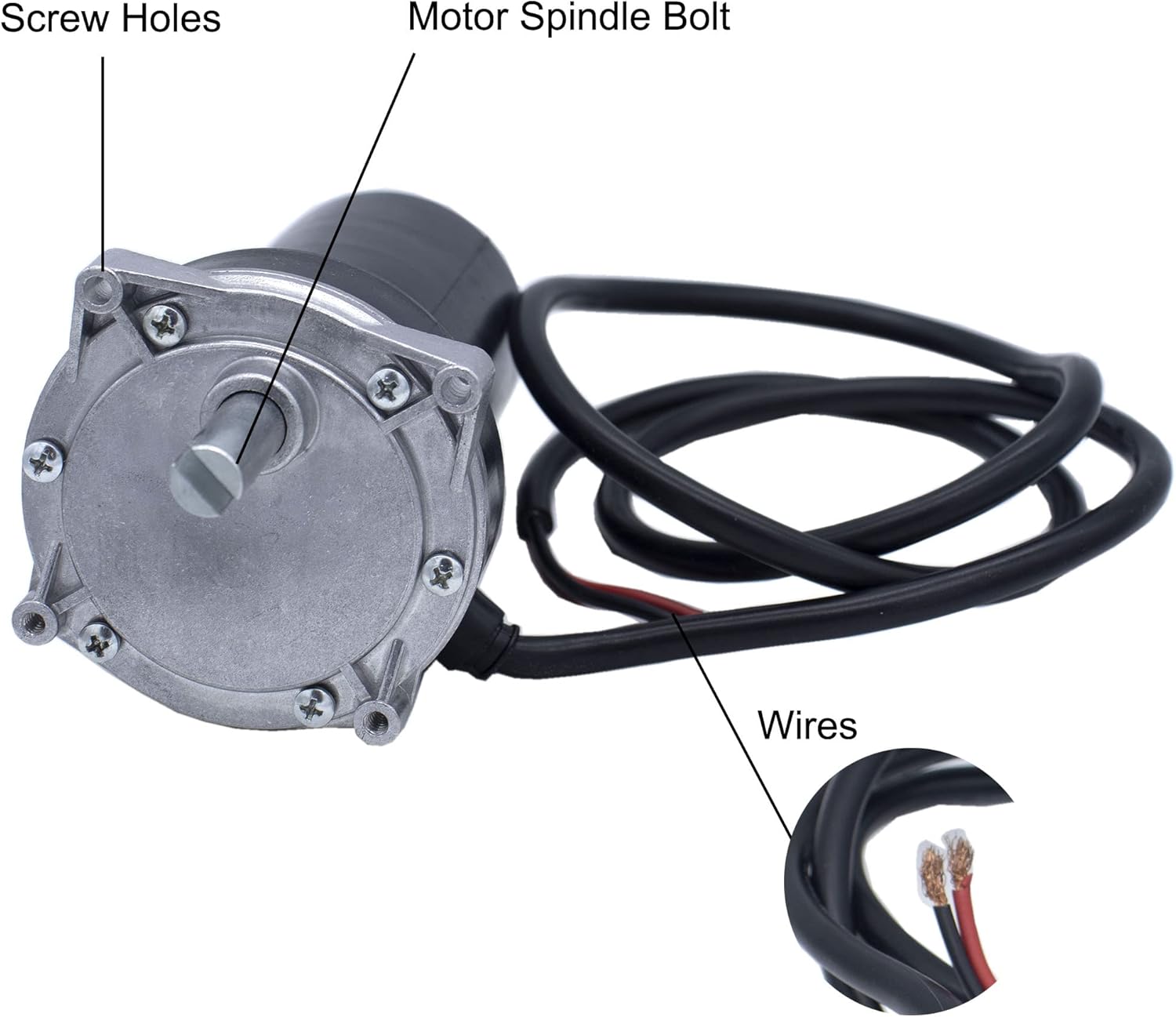 MOCW Rear Electric RV Trailer Stabilizer Jack Motor Compatible with Lippert 113407, 352338, 138445, 178562, 162307, for Stabilizer Jacks 337199 369774 298707 Replaces C-800 K01531A800 K01285C800