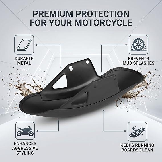 Motorcycle Front Mud Flap Guard for GN125 GN250 Black Metal Mudguard Cover Heavy Duty Off Road Protection