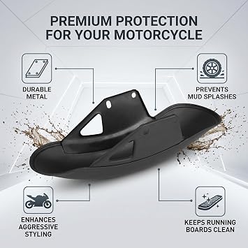 Motorcycle Front Mud Flap Guard for GN125 GN250 Black Metal Mudguard Cover Heavy Duty Off Road Protection