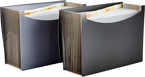 Miniatura 1 de Tienda Basics Carpeta organizadora de archivos expandible tamaño carta color negro y gris paquete de 2
