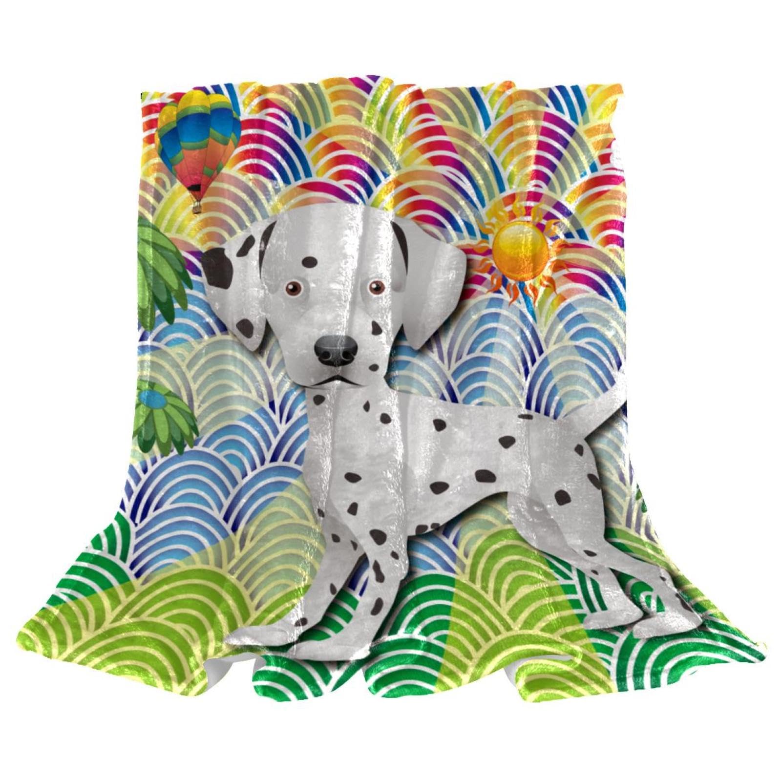 Couverture polaire chien dalmatien microfibre chaude douce jeté de canapé 150x100