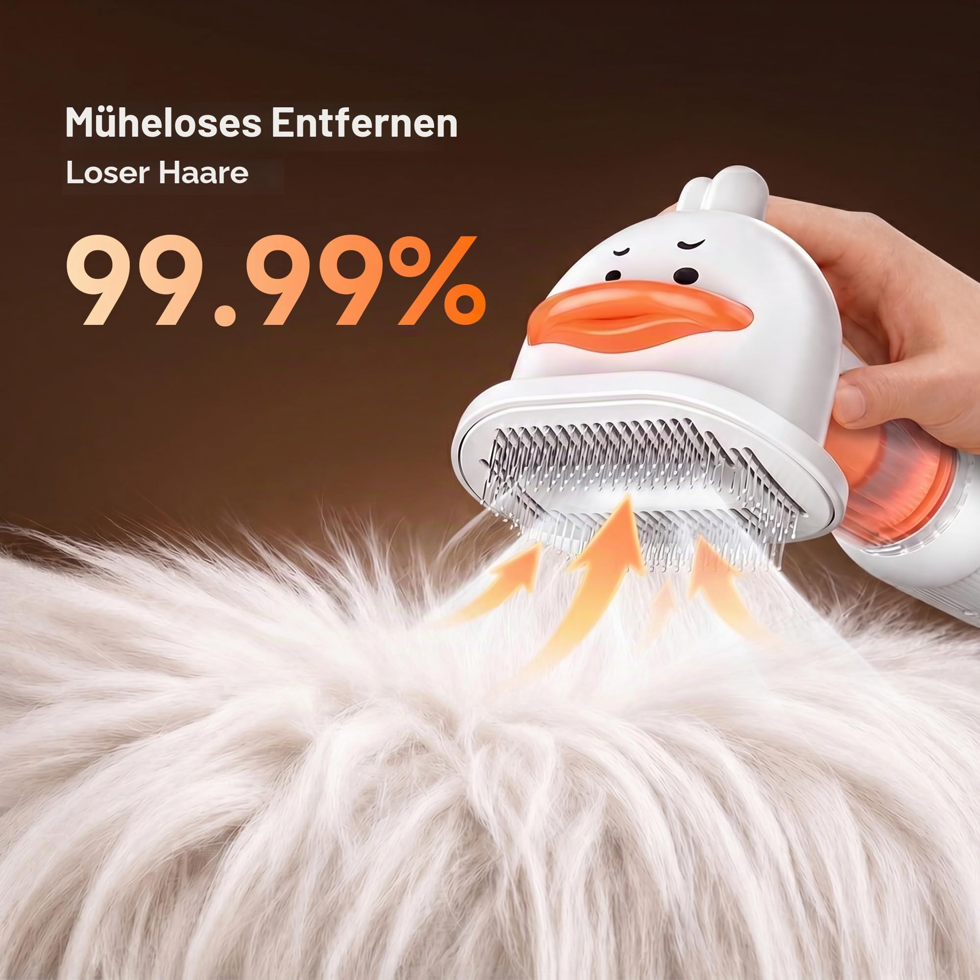 PAPMINI Hundebürste mit Haarauffang, Selbstreinigend, 4-in-1 | Unterwollbürste • Tierhaarbürste • Für Kurz- & Mittelhaar • Weniger lose Haare • Fellpflege ohne Schmutz