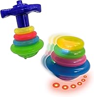Vista 1 de Geospace Super Sonic Wind-Up Spinning Tops con luz y sonido (paquete individual)
