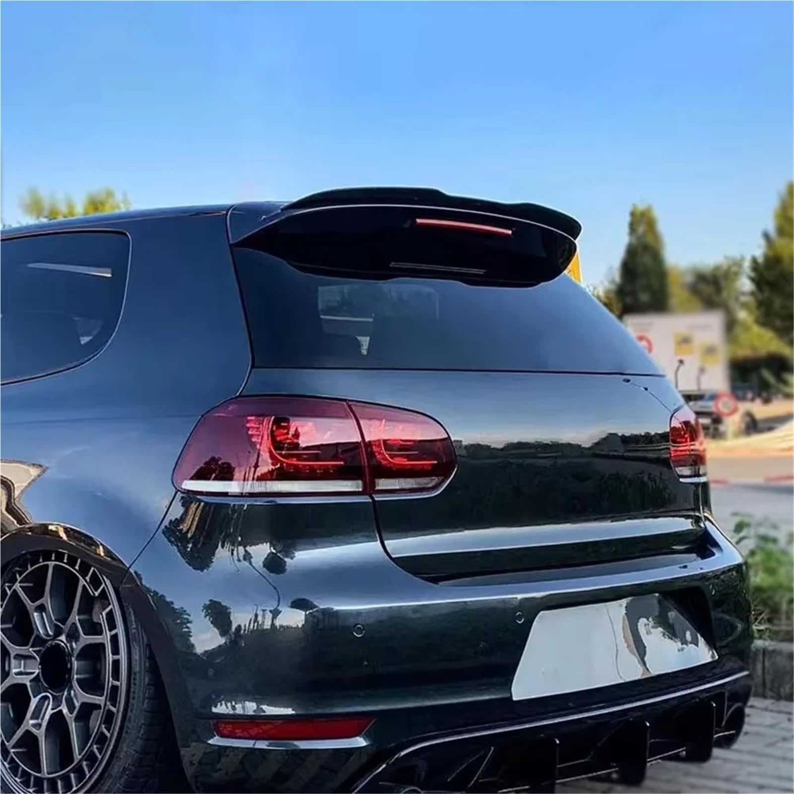 spoiler samochód warga ochronna Pasuje do VW Pasuje do Golfa MK5 MK6 MK7 MK7.5 MK8 Pasuje do GTI Hatchback Tylna klapa bagażnika Spoiler dachowy Skrzydło(Glossy Black)
