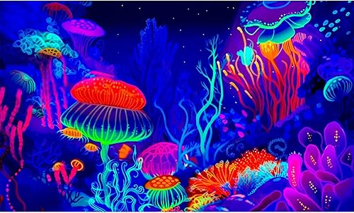 Underwater Scene Aquarium Background Cartoon Style Tropical Jellyfish Corals Ter