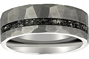 Black and Silver Meteorite Rings for Men: Out of This World Wedding Bands