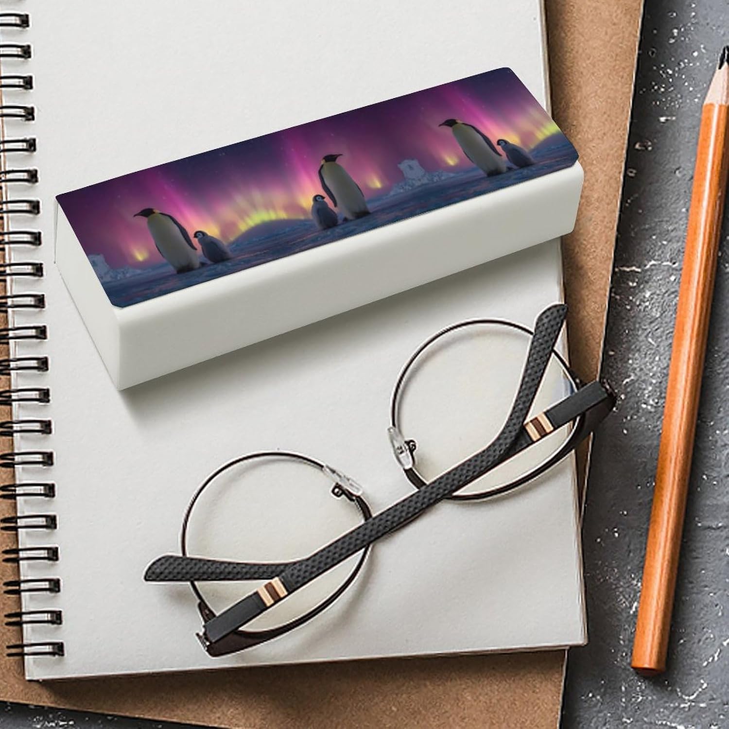 Penguins Northern Light Eyeglasses Case with Cleaning Cloth image 4