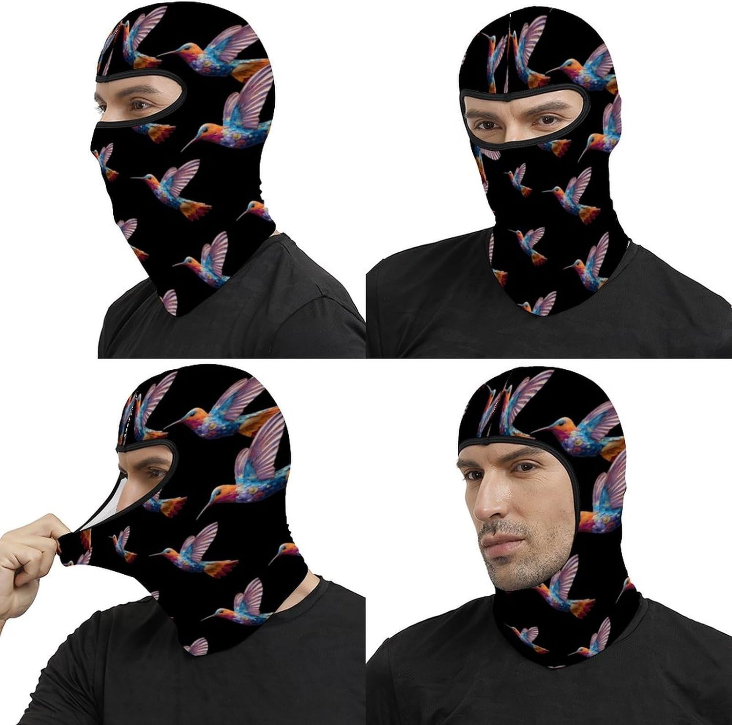Colorful Hummingbird Full Face Mask for Men Women Fishing Neck Gaiter Motorcycle Scarf Sun Protection Headwear image 5