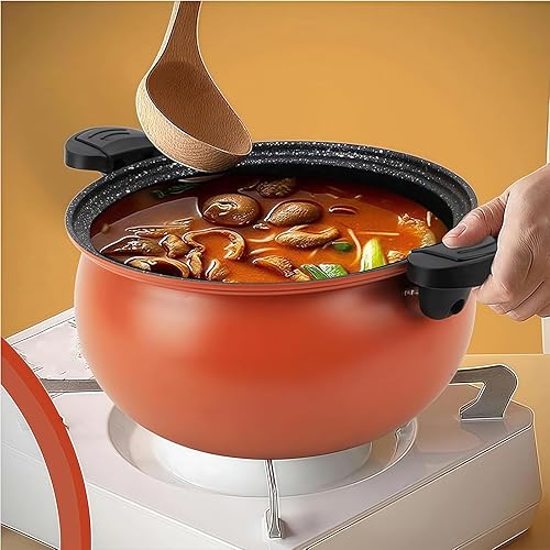 Miniatura 2 de Olla a presión antiadherente multifuncional de gran capacidad, olla a presión de 8 cuartos de galón, cubierta de vidrio transparente visible, mango