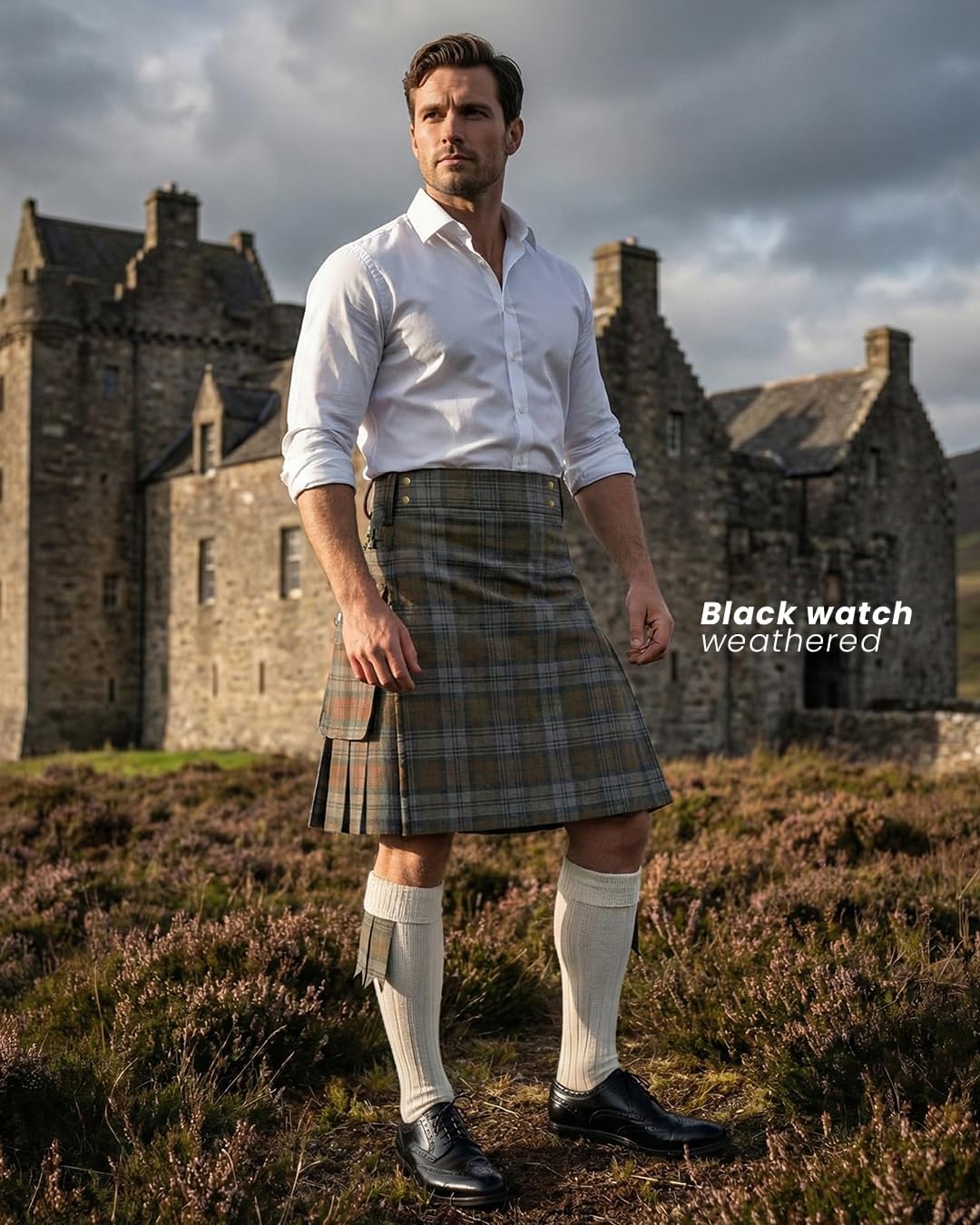 Tartan Utility Kilt for Men I 16oz Scottish Tartan Kilts 5 Yards Premium Acrylic Wool Kilts Traditional Mens Kilt