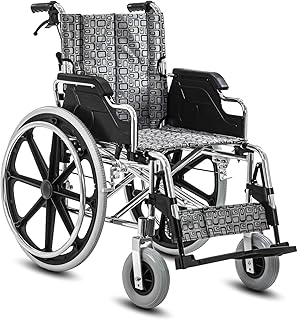 KosmoCare Elegant Plus Premium Lightweight Foldable Aluminium Wheelchair - Color Silver Price In India