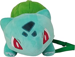 Pokémon-Mochila de peluche, Diseño Bulbasaur, Mochila, Tamaño 35 cm, Peluche, Color verde, Producto Oficial (CyP Brands)
