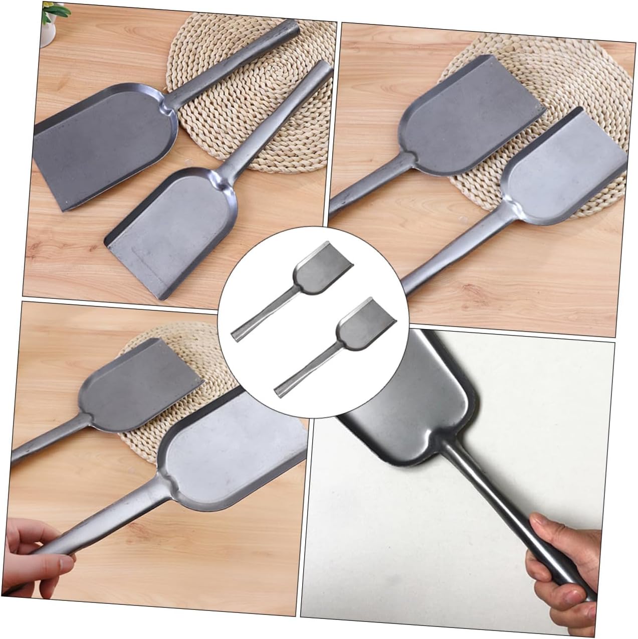 2Pcs Long Handle Kitchen Stove Coal Ash Shovel Lightweight Practical Fireplace Cleaning Tool for Pot Stove and Grill Use
