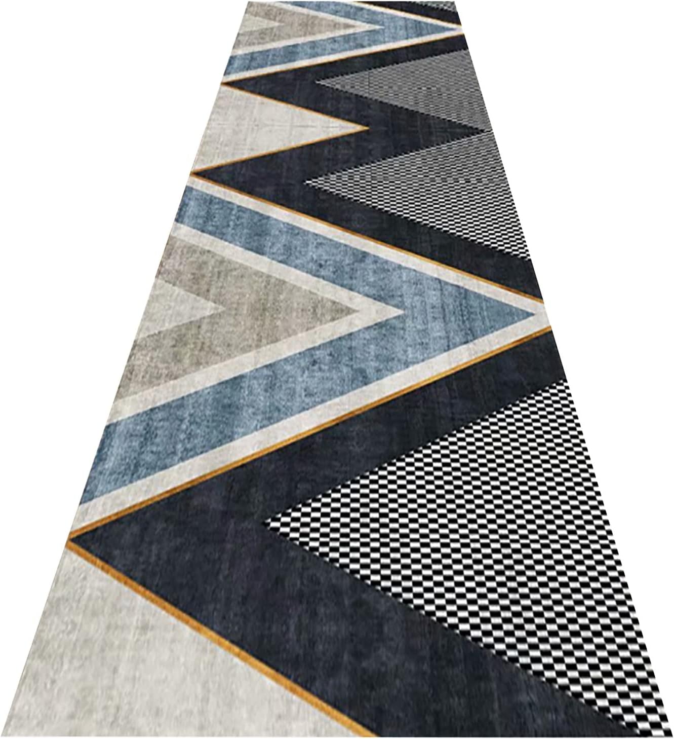 Modern Geometry Rugs with Rubber Backed Balcony Corridor Non-Slip Rugs 2-1.2m Wide by 1-8m Length Washable (Size : 2 x 5 m) (2 x 8 m)