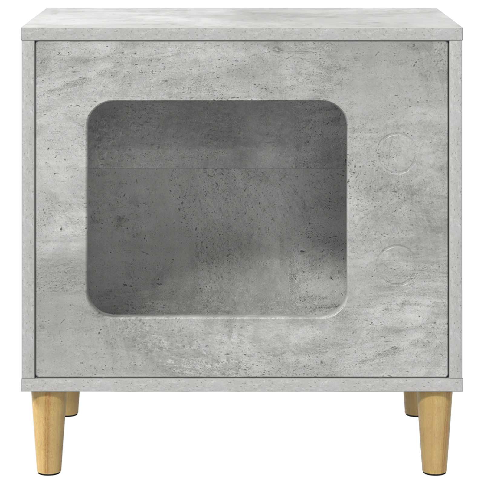 Katzenhaus Beton-Optik 51x30x52cm Holzwerkstoff Indoor | Stilvolle Katzenhöhle in moderner Beton-Optik für das Wohnzimmer, bietet stabilen Rückzugsort für Haustiere.