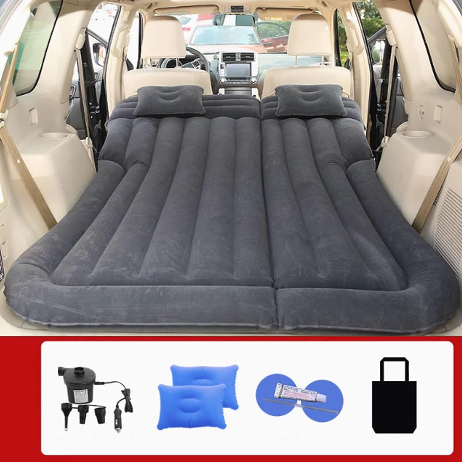 Car Travel Mattress for Mazda 2 3 5 6 CX-5 CX-50 CX-7 CX-8 CX-9,Portable Air Pillow Inflator,Rear Trunk Air Mattress,Thickened Bed Cushion for Camping Travel,B