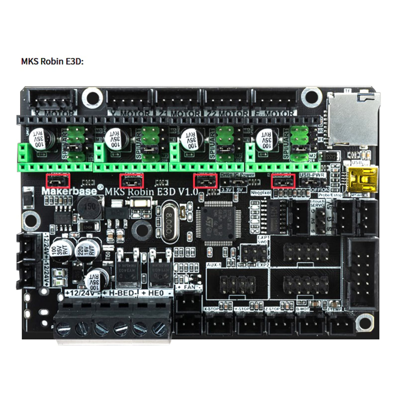 MKS TMC2226V1.0 Stepper Driver 3D Printer Motor Driver mit Heatsink - TMC 2226/2209 Engine Stepping Controller Module - UNF