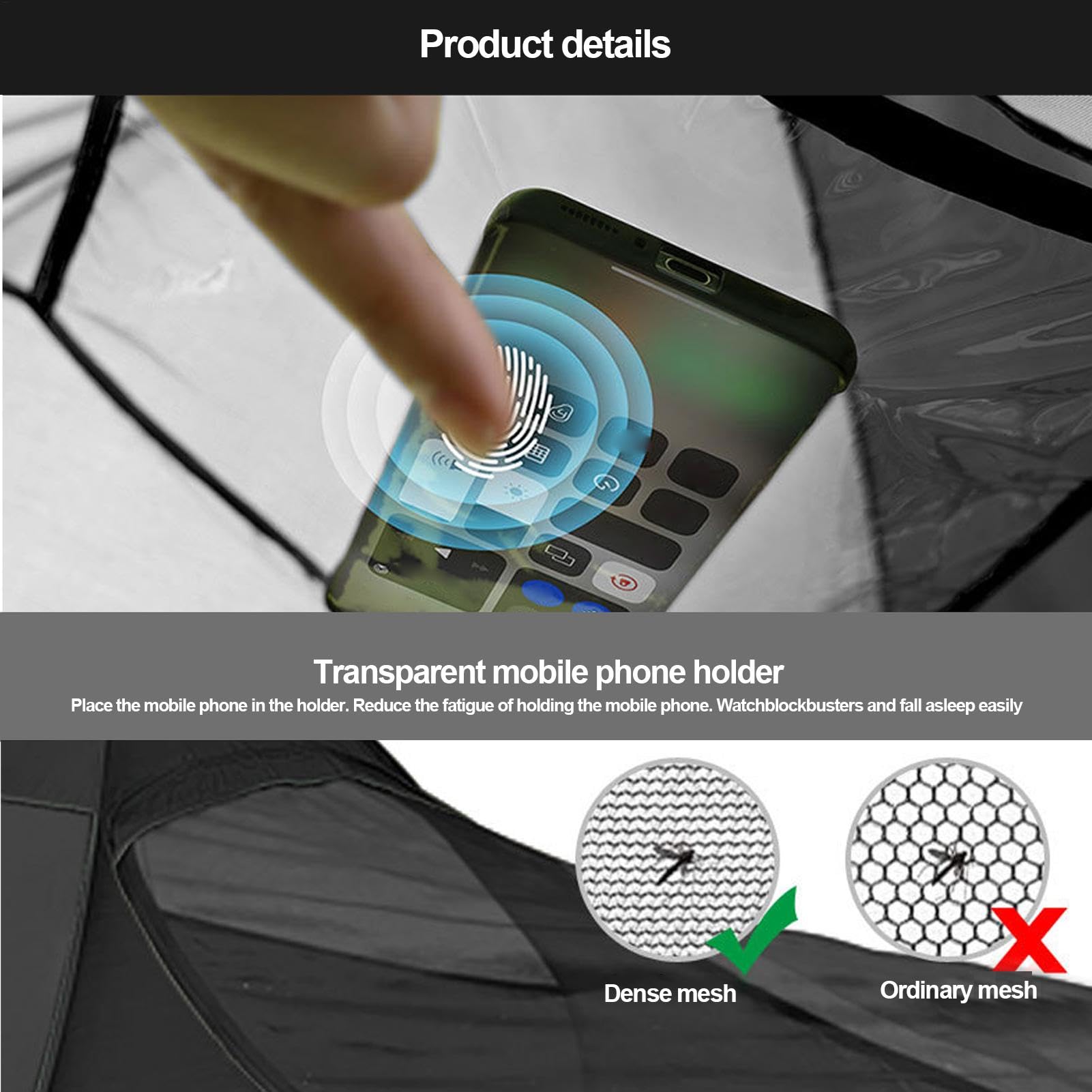 Travel Cot | Dosel de cama | Cama emergente individual | Gran espacio Finer Mesh Camping Gear for Travel Footming y viaje al aire libre Cama doméstica multifuncional con refugio portátil doble con cre