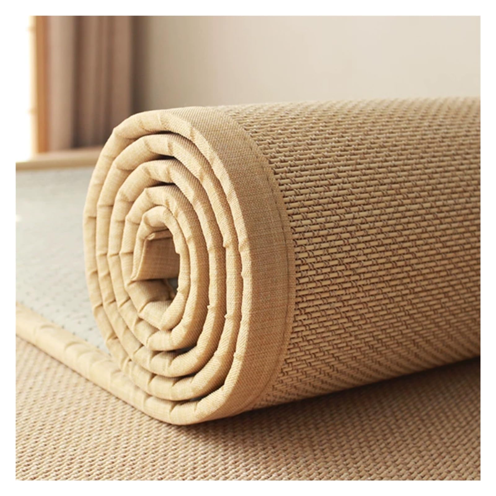 Tapis en bambou de qualité supérieure tressé main avec bordure
