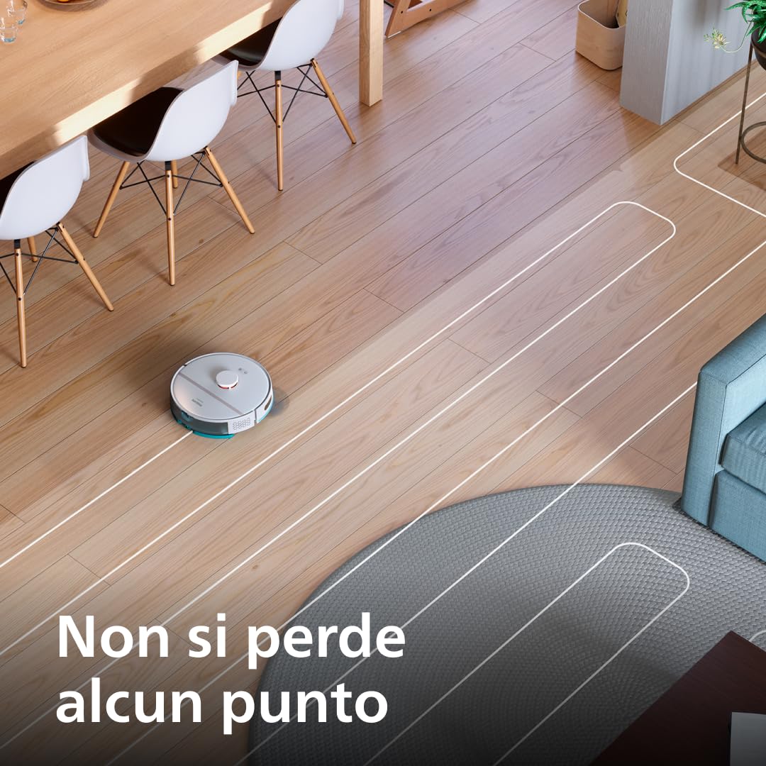 Philips Robot Aspirapolvere Serie 2000 - Aspirazione 2700 Pa, Navigazione Laser, HomeRun App, Stazione di Svuotamento Automatica, 130 minuti di Autonomia, Modalità Tappeto (XU2100/20)