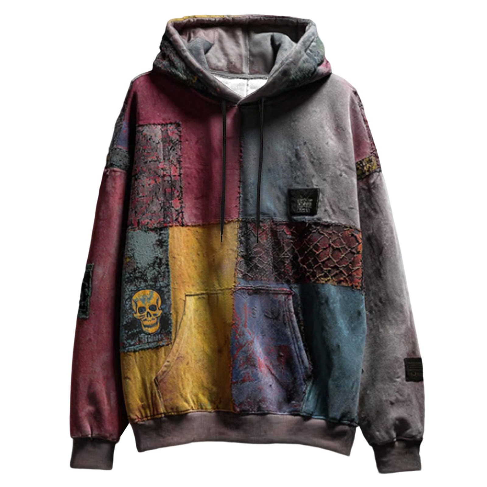 Pull à capuche homme imprimé Père Noël en polaire d'hiver - 4