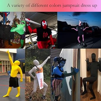 Unisex Spandex Stretch Adult Costume Disappearing Man Body Suit Zentai Full Bodysuit Costume