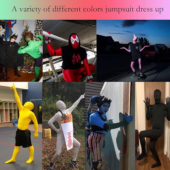 Unisex Spandex Stretch Adult Costume Disappearing Man Body Suit Zentai Full Bodysuit Costume