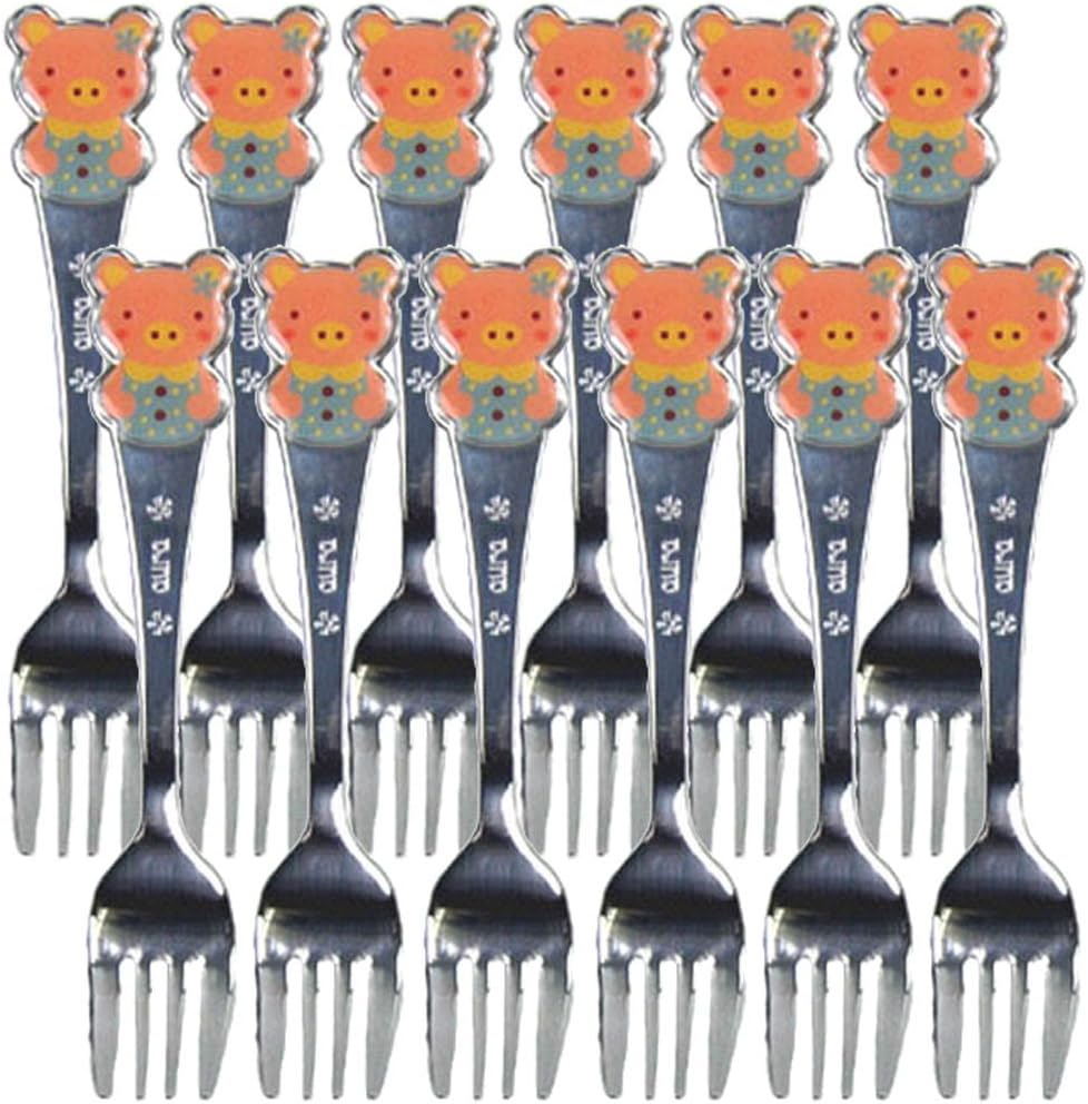 Nagao Aura Lunch Fork, Bear, Set of 12, Made in Japan