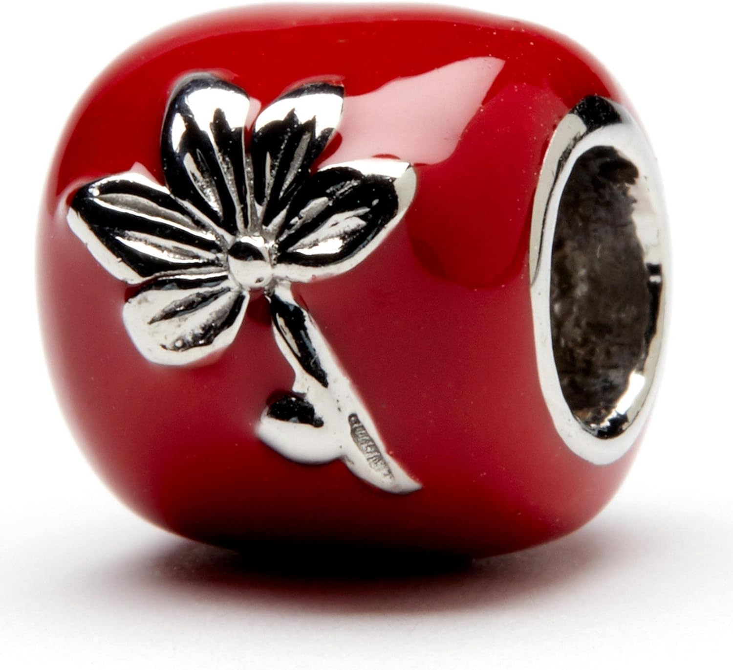 Stone Armory Bead for Charm Ohio – Ohio State University Charm Features Red with Block O – Stainless Steel Compatible with Pandora Bracelets – OSU Jewelry - Gift for Fans & Alumni