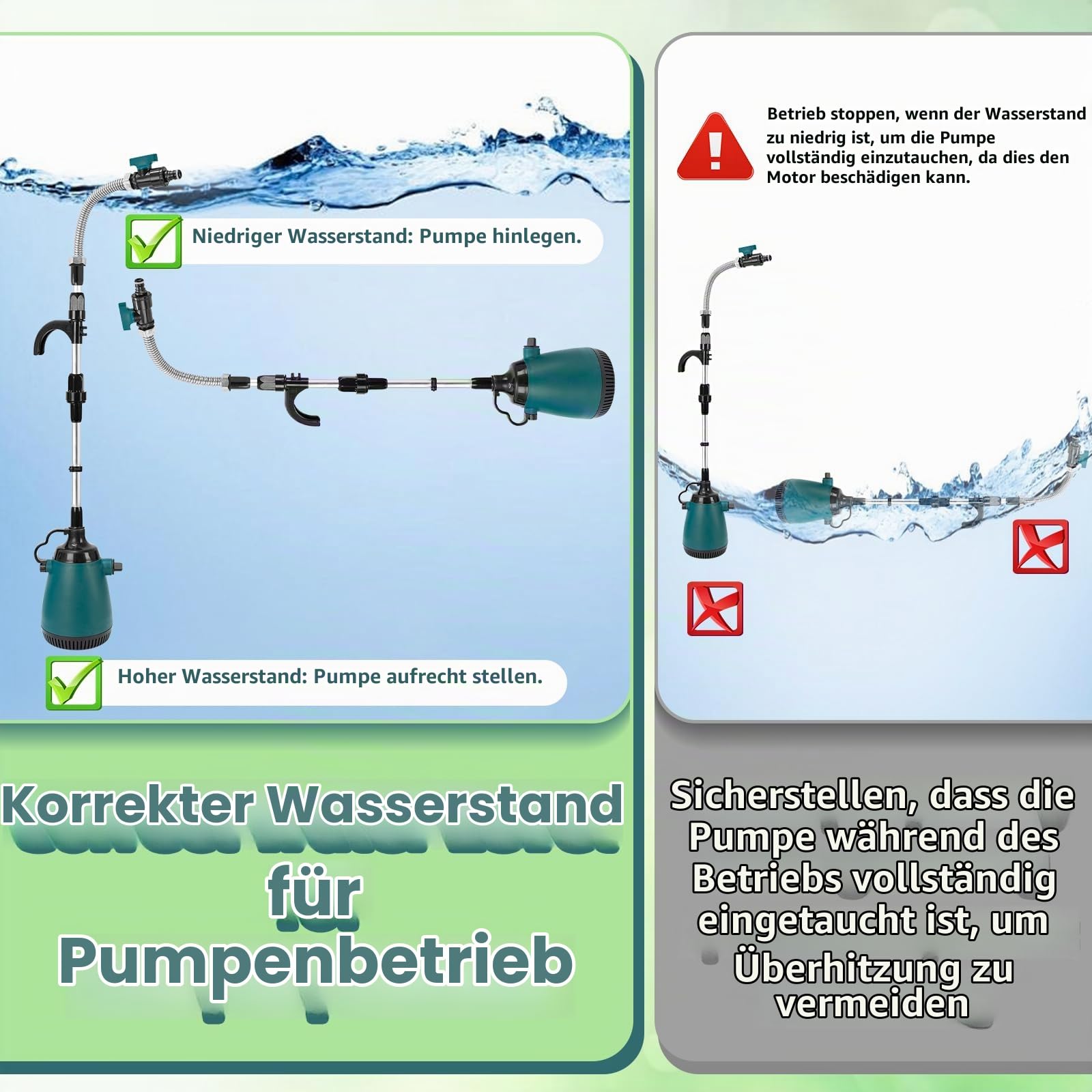 Akku-Tauchdruck/Regenfasspumpe Kompatibel mit Makita 18V Lithium Akku