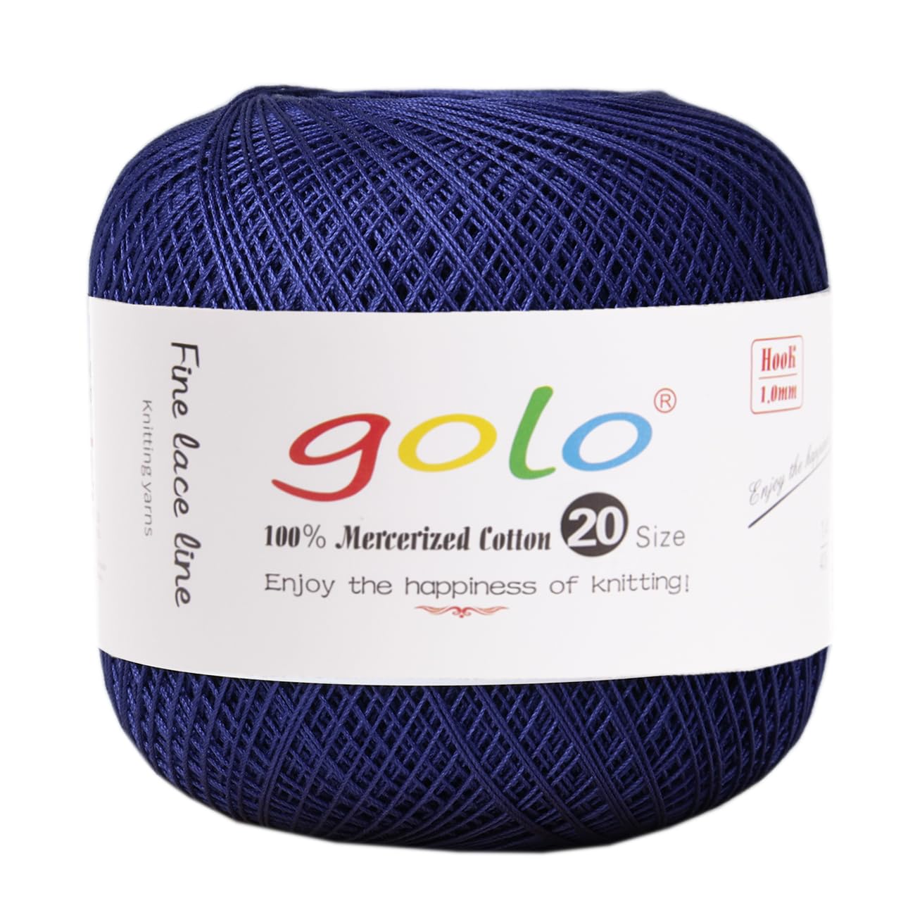 golo Crochet Thread Size 20 Crochet Yarn for Hand Knitting Sapphire Blue 230