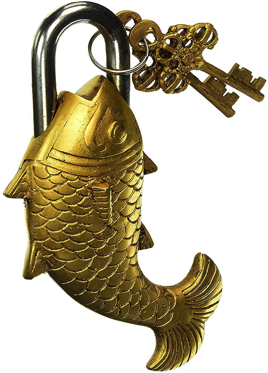 STREET CRAFT Functional Brass Beautiful Padlocks with Two Keys Fish Monastery Lock - Solid Brass with Natural Patina in a Beautifully Ornate Padlock. (B09SWCLQVV) Amazon Price History, Amazon Price Tracker