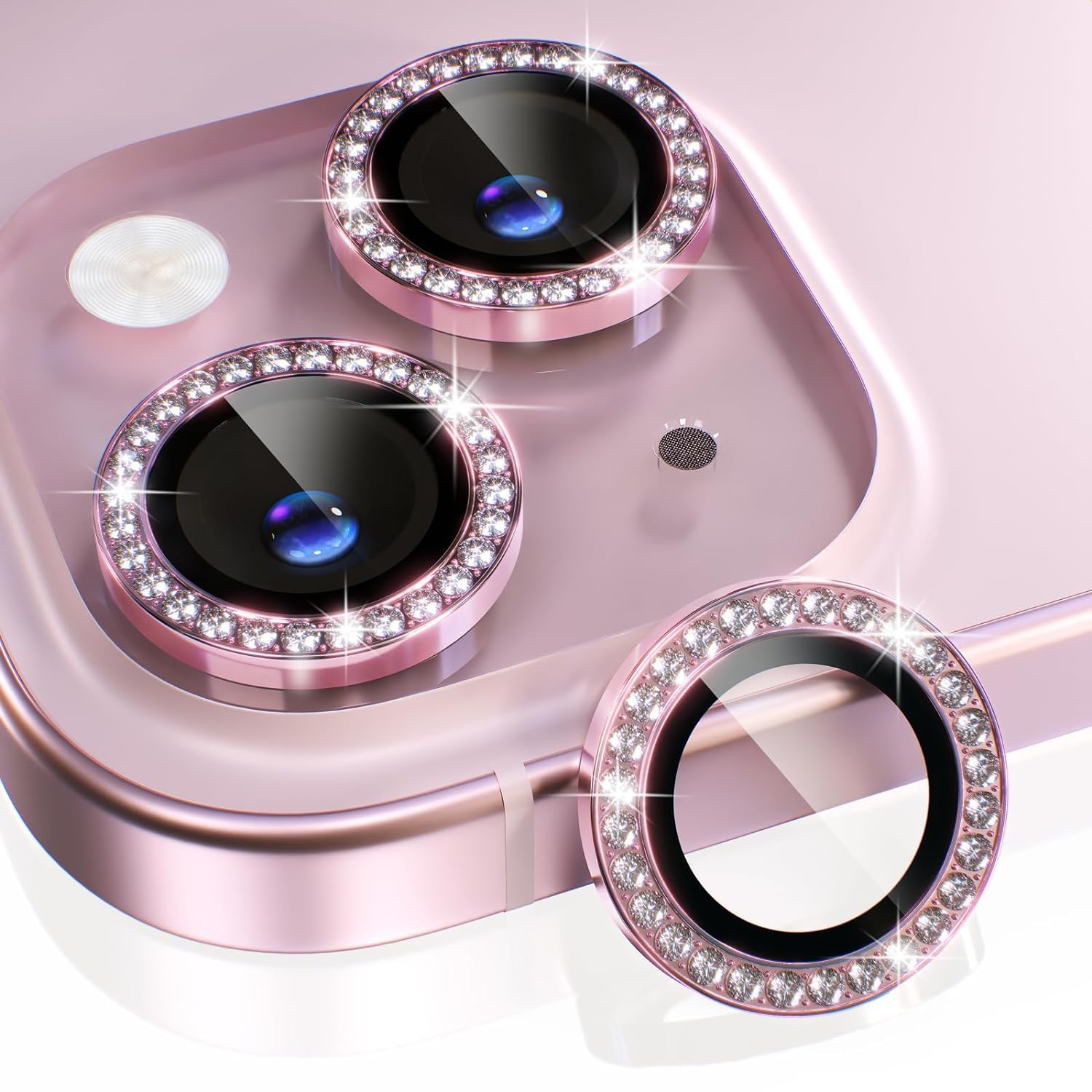 Casual Need Compatible with iPhone 15 / iPhone 15 Plus Camera Lens Protector Bling, 9H Tempered Glass Camera Cover Screen Protector with Metal Ring, [Scratch-Resistant] [HD Clarity] (Pink) (B0D9P8HX3T) Amazon Price History, Amazon Price Tracker