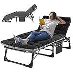 ABORON Camping Cot for Adult 28 Extra Wide, Heavy-Duty 1200D Oxford Cot for Sleeping, Portable Folding Camp Bed with Mat & Carry Bag