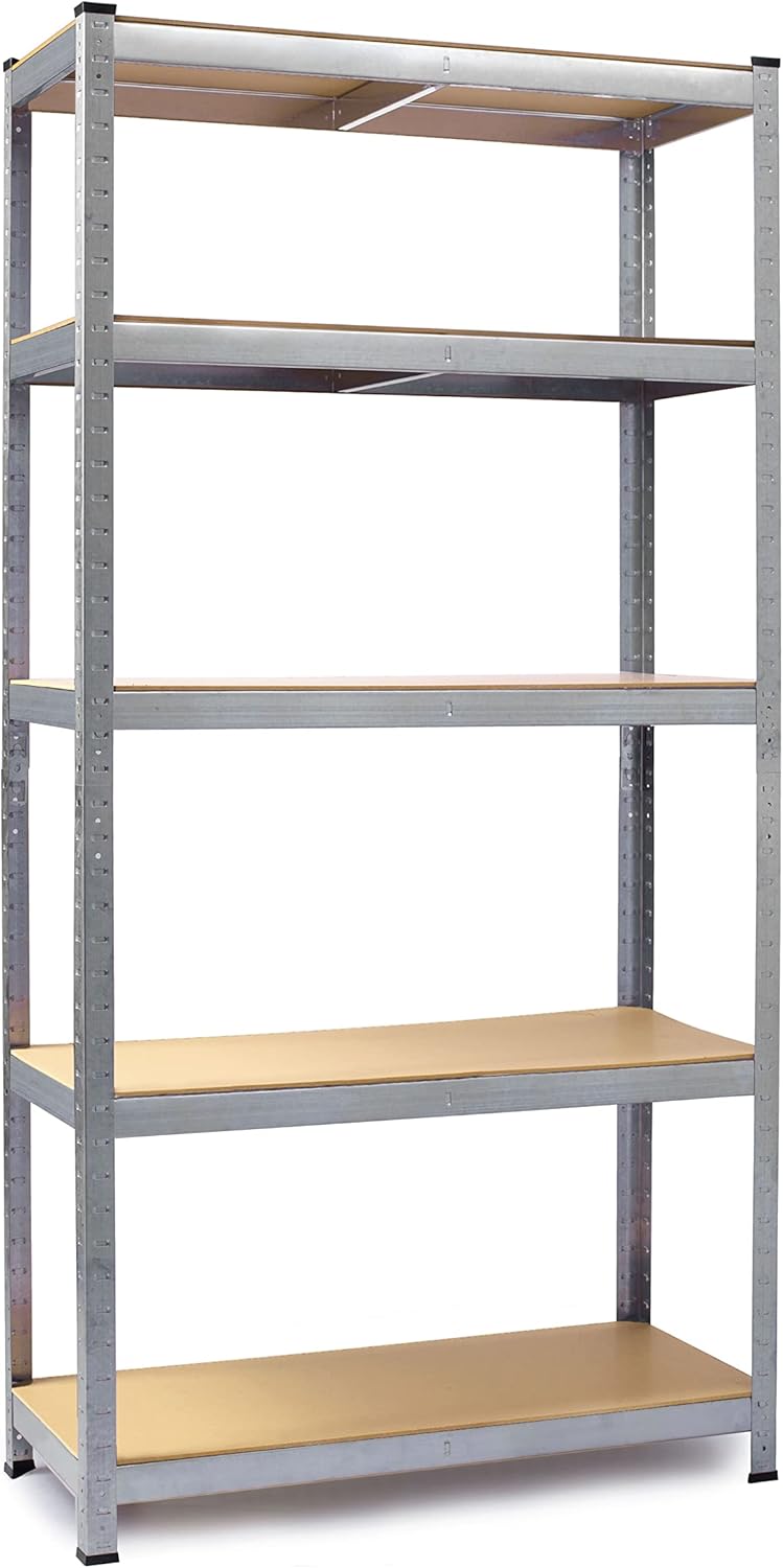 Storage Shelves Storage Room Boltless Shelving Cellar Shelving Workshop Shelving 2-in-1 180 x 90 x 40 cm with 5 Shelves Maximum Load 500 kg