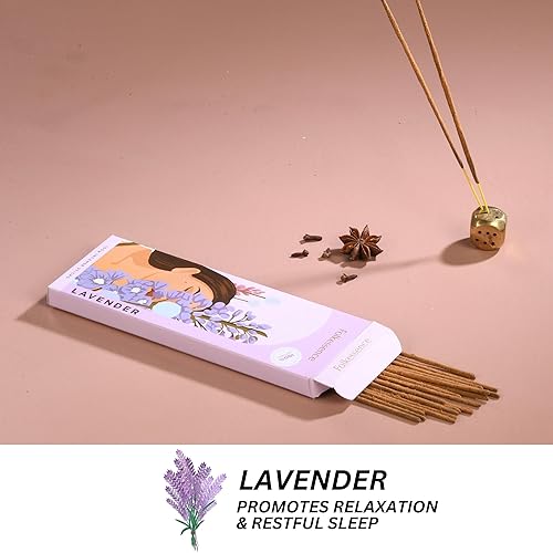 Miniatura 5 de Folkulture Varitas de incienso de lavanda enrolladas a mano, varillas de inscentaje 100% orgánico, 100 GMS Masala Insenses, palitos de insencia,