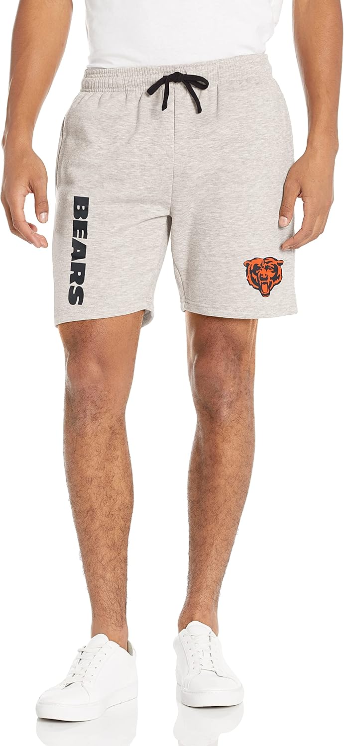 FOCO NFL Mens NFL Team Logo Gray Wordmark Fleece Shorts