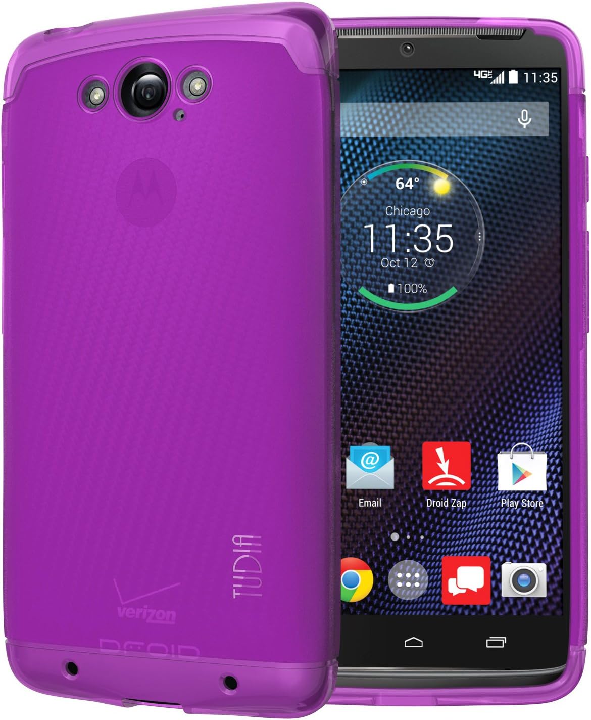 TUDIA LITE TPU Bumper Protective Case for Motorola Droid Turbo Ballistic Nylon Version Only (NOT Compatible with Metalized Glass Fiber Version) (Purple)