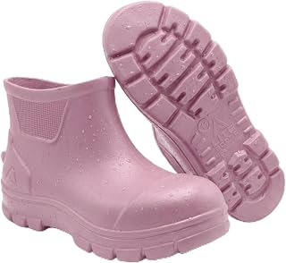 LITEBOOTS Waterproof Deck Boots Men Women - Lightweight 10oz Anti-Slip Rubber Rain Boots Pull-On Fishing Ankle Boots for Boating Sailing Gardening
