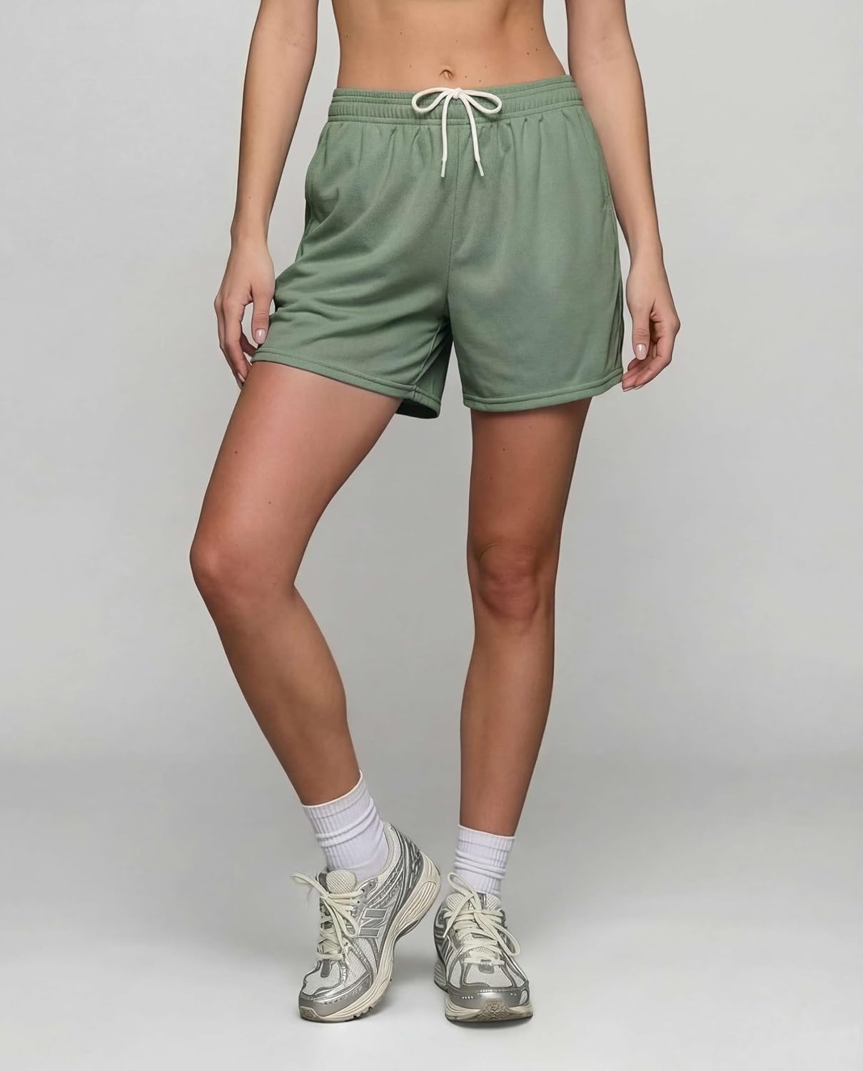 Real Essentials 4 Pack: Womens Active Athletic Performance Mesh Shorts with Pockets (Available in Plus Size)