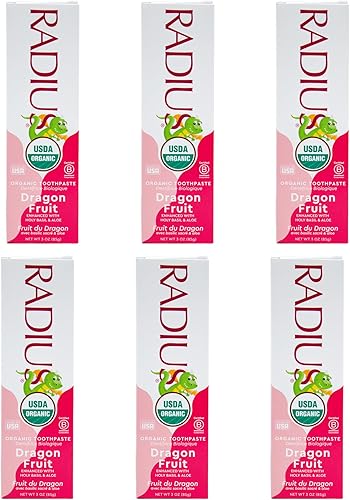 Miniatura 12 de RADIUS USDA - Pasta de dientes orgánica para niños, 3 onzas, no tóxica, sin químicos, sin gluten, diseñada para mejorar la salud de las encías para