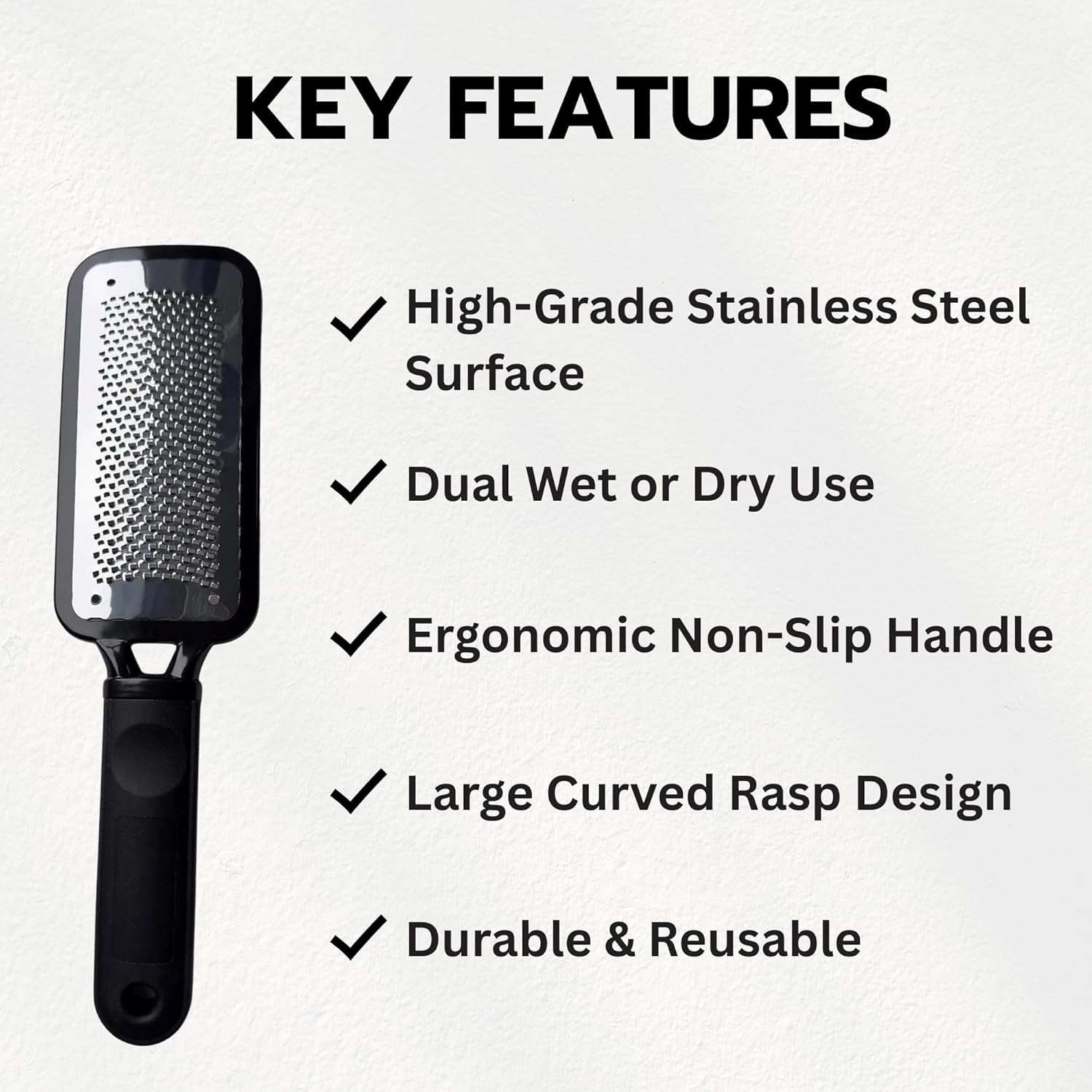 Jaws Podiatry Large Foot File and Callus Remover - Professional Pedicure Rasp for Hard, Dry, Cracked Skin - Wet or Dry Use - Ergonomic Design - Image 2